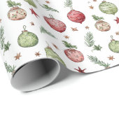 Modern Christmas Ornaments Wrapping Paper Cadeaupapier (Rol Hoek)