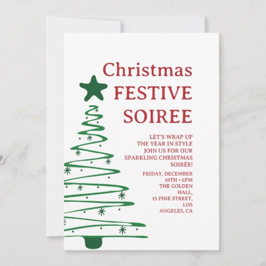 Modern Christmas Party Invitation (Devant)
