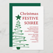 Modern Christmas Party Invitation (Devant / Derrière)