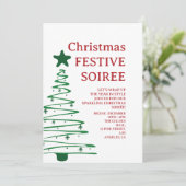 Modern Christmas Party Invitation Bedankkaart (Staand voorkant)