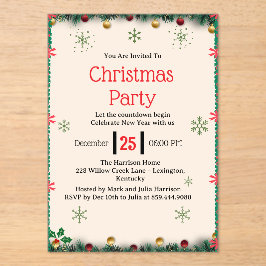 Modern Christmas Party Invitation Template Acryl Uitnodigingen