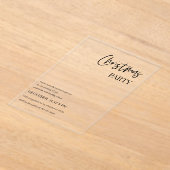 Modern Christmas Party Minimal Acryl Uitnodigingen (Laagn)