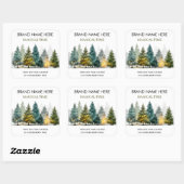 Modern Christmas Pine Trees Candle Label (Vel)