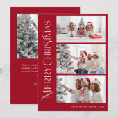 Modern Christmas Red Photo Feestdagenkaart (Voorkant / Achterkant)