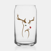 Modern Christmas Rendier Ornament Blikvorm Glas (Achterkant)