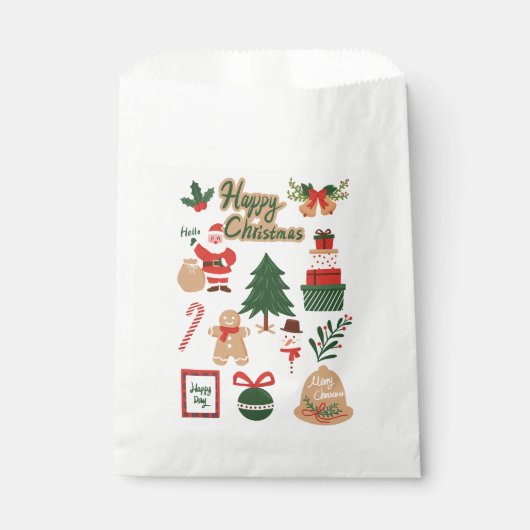 Modern Christmas Santa and Gingerbread Pattern Bedankzakje (Voorkant)