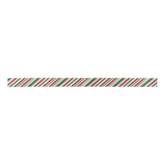Modern Christmas Snoep Stripes Rood, Groen, Wit Lint (Voorkant)