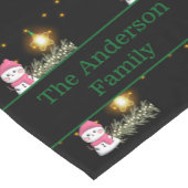 Modern Christmas Snowman Pattern naam Korte Tafelloper (Hoek)