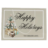 Modern Christmas Tree Gift Bag Groot Cadeauzakje (Achterkant)