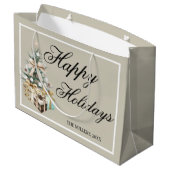 Modern Christmas Tree Gift Bag Groot Cadeauzakje (Achterkant Gekanteld)