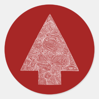 Modern Christmas Tree Ronde Sticker