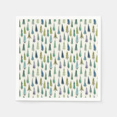 Modern Christmas Trees Illustrated Pattern Servet (Voorkant)
