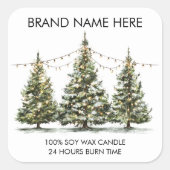 Modern Christmas Trees with Light Candle Labels (Voorkant)