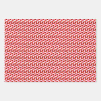 Modern Christmas Wavy Geometric Stripe in Bold Red Inpakpapier Vel
