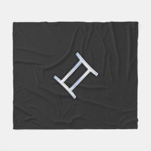 Modern Chrome als Gemini Zodiac Symbol Fleece Deken