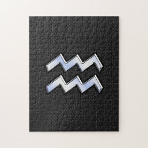 Modern Chrome like Aquarius Zodiac Sign on Snake Legpuzzel