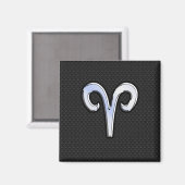 Modern Chrome like Aries Zodiac Sign Magneet (Voorkant / Achterkant)