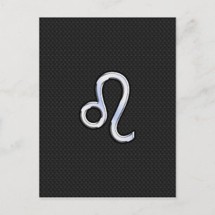 Modern Chrome like Leo Sign on slangenhuid Briefkaart