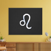 Modern Chrome like Leo Sign on slangenhuid Canvas Afdruk (Insitu (Woonkamer))