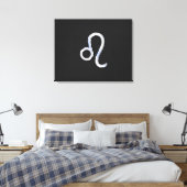 Modern Chrome like Leo Sign on slangenhuid Canvas Afdruk (Insitu (Slaapkamer))