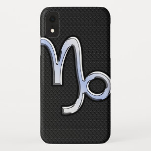 Modern Chrome zoals Capricorn Sign on Snake style iPhone XR Hoesje