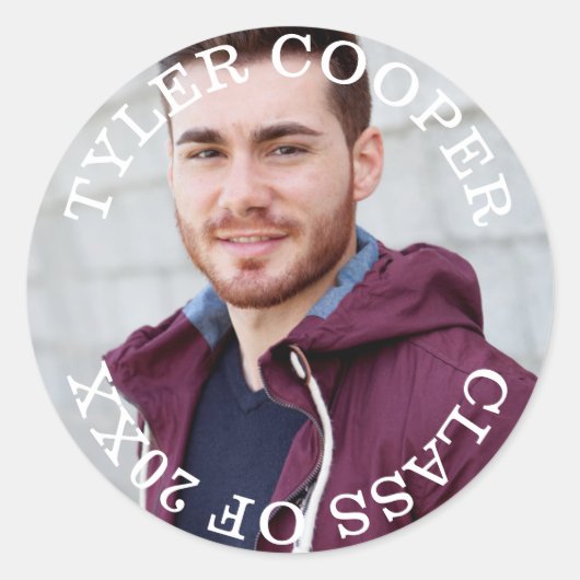 Modern Circle Afstuderen klasse Envelope Seal Ronde Sticker (Voorkant)