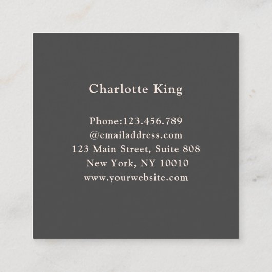 Modern Circle Hello Carré Carte de visite (Dos)