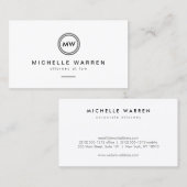 Modern Circle Monogram Initialen Advocaten Visitekaartje (Voorkant / Achterkant)