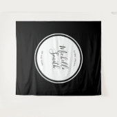 Modern Circle Premium Boho Black Shower Wandkleed (Voorkant (horizontaal))