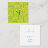 Modern Circuit Board groen geel blauw sinaasappel Vierkante Visitekaartje (Voorkant / Achterkant)