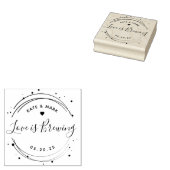 Modern Circular Love is Brewing Wedding Favor Rubberstempel (Gestempeld)