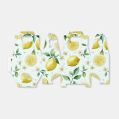 Modern citroenblauw bloemenscript vrijgezellenfees bedankdoosjes (Uitgevouwen)