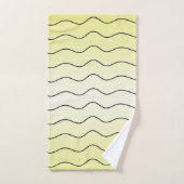 Modern Citrus Buttermint Yellow Black Initial (Serviette à main)