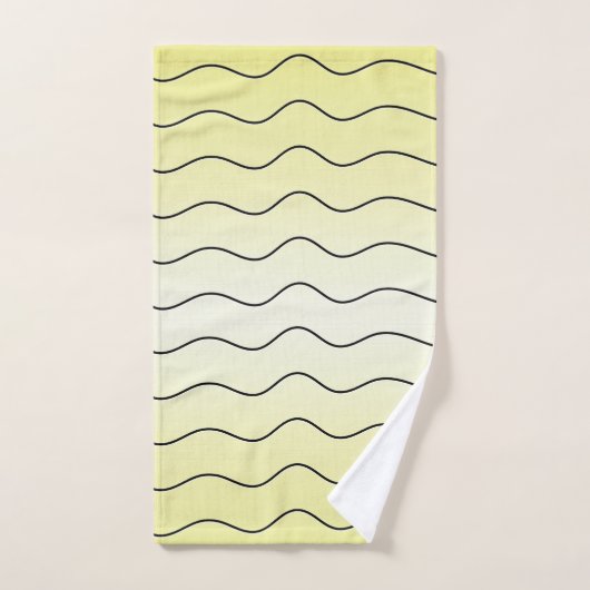 Modern Citrus Buttermint Yellow Black Initial (Serviette à main)