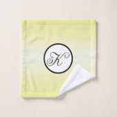 Modern Citrus Buttermint Yellow Black Initial (Gant de toilette)