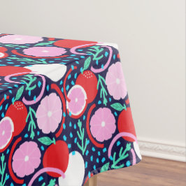 Modern Citrus Fruit Confetti Summer Midnight Tafelkleed