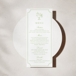 Modern Citrus Green Double Frame Wedding Menu Kaart
