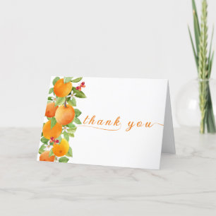 Modern Citrus Sinaasappel Clementine Baby shower Bedankkaart
