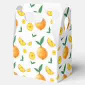 Modern Citrus Sinaasappel Pattern Baby shower Bedankdoosjes (Geopend)