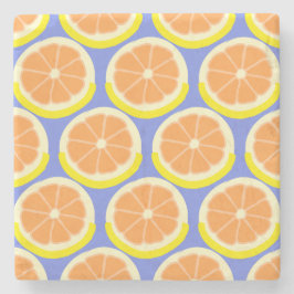 Modern Citrus Slice Amalfi Coast Stenen Onderzetter