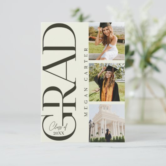 Modern Class of 2025 Afstuderen Aankondiging Kaart (Staand voorkant)