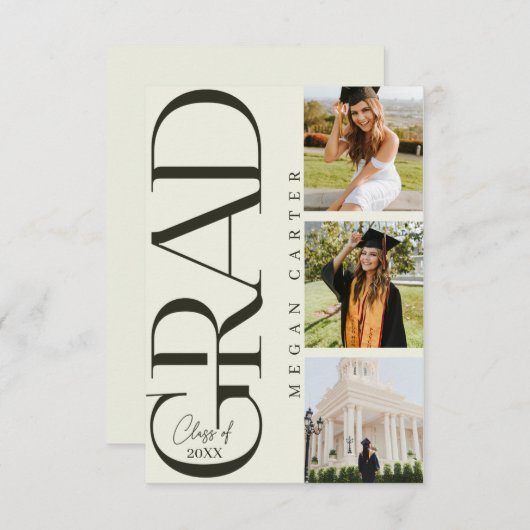 Modern Class of 2025 Afstuderen Aankondiging Kaart (Voorkant / Achterkant)