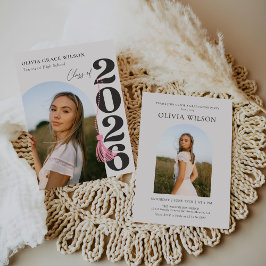Modern Class of 2026 Photo Graduation Party Kaart