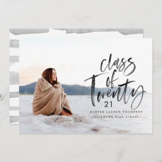 Modern Class of Typography afstuderen aankondiging (Voorkant / Achterkant)