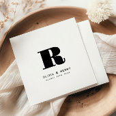 Modern Classic Achternaam Initiaal bruiloft Servet