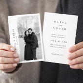 Modern Classic Black and White Wedding Photo Kaart