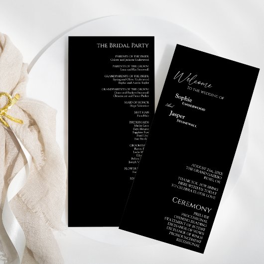 Modern Classic Black Wedding Flat Program Programma