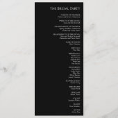 Modern Classic Black Wedding Flat Program Programma (Achterkant)