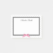 Modern Classic Black White Polka Pink Ribbon Post-it® Notes (Voorkant)