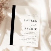 Modern Classic Black & White Wedding Kaart